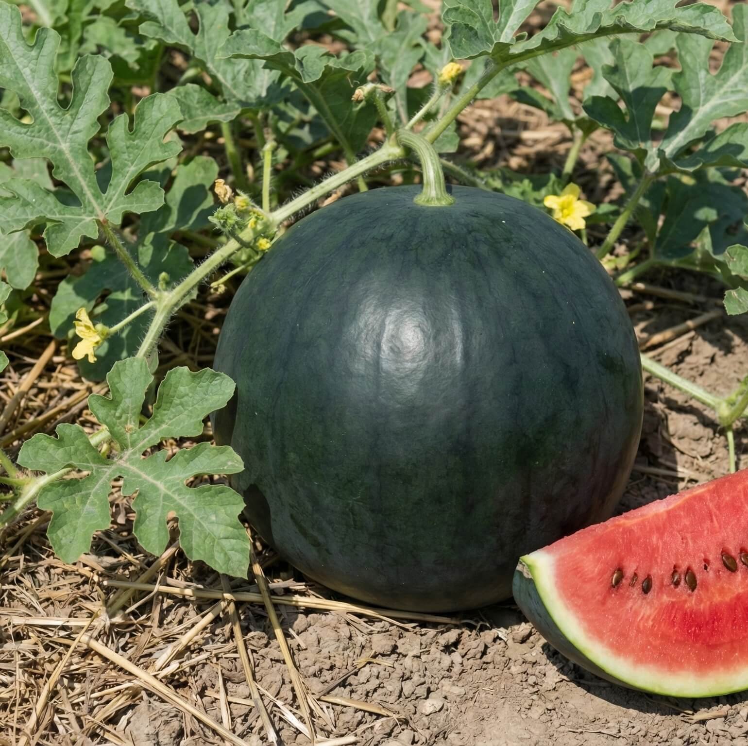 Perpjautas raudonas arbūzas 'Sugar Baby' tamsia žieve