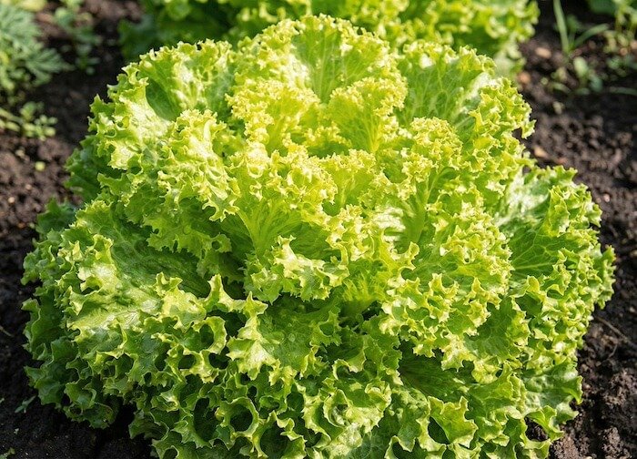 Garbanota, šviesiai žalia 'Lollo Bionda' salotų skrotelė