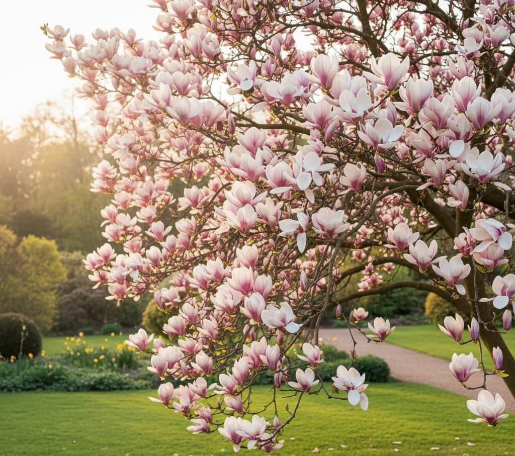 Didelis, dvispalvis magnolijos 'Alexandrina' žiedas