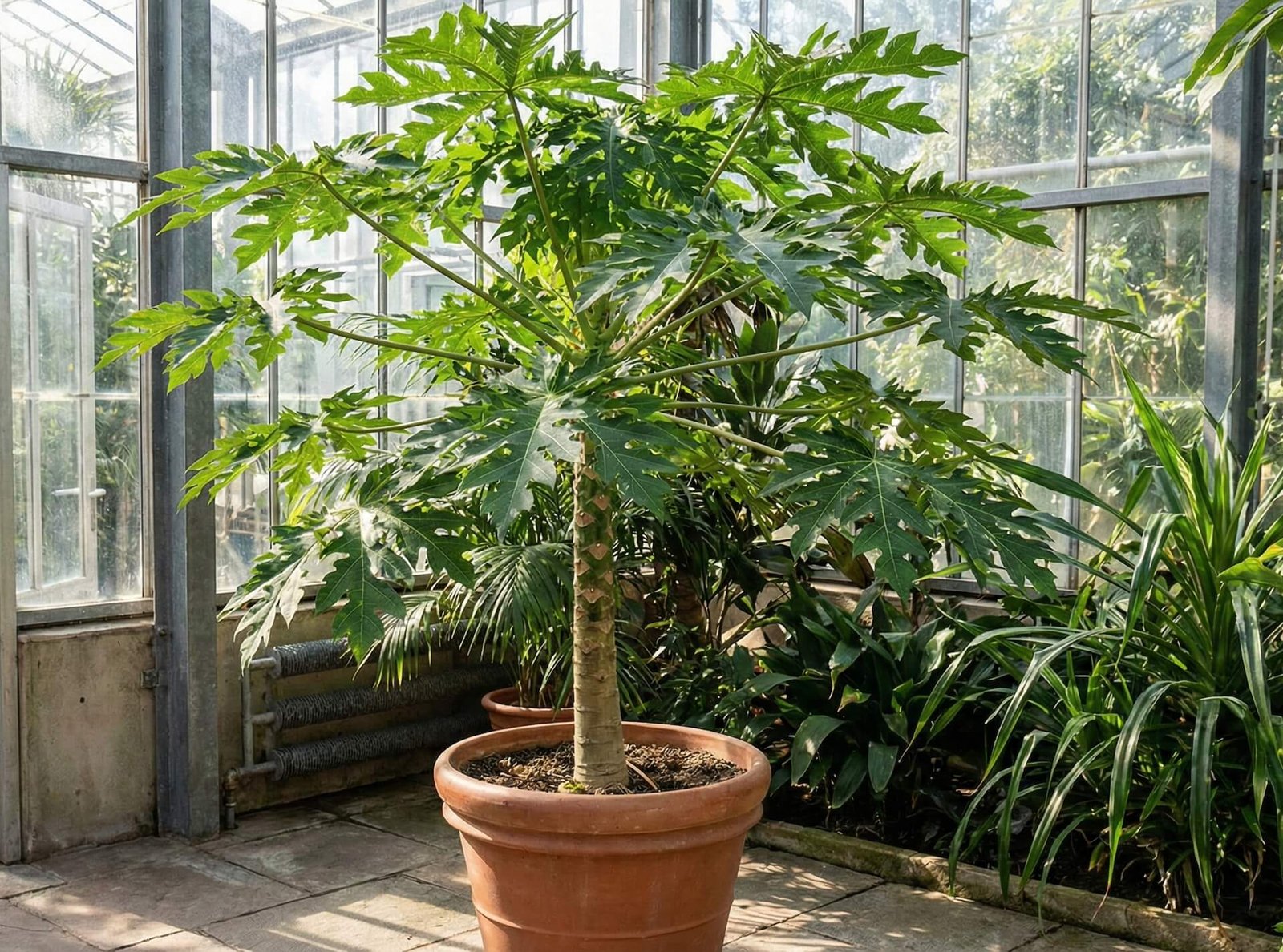 Ant kamieno augantys papajos vaisiai