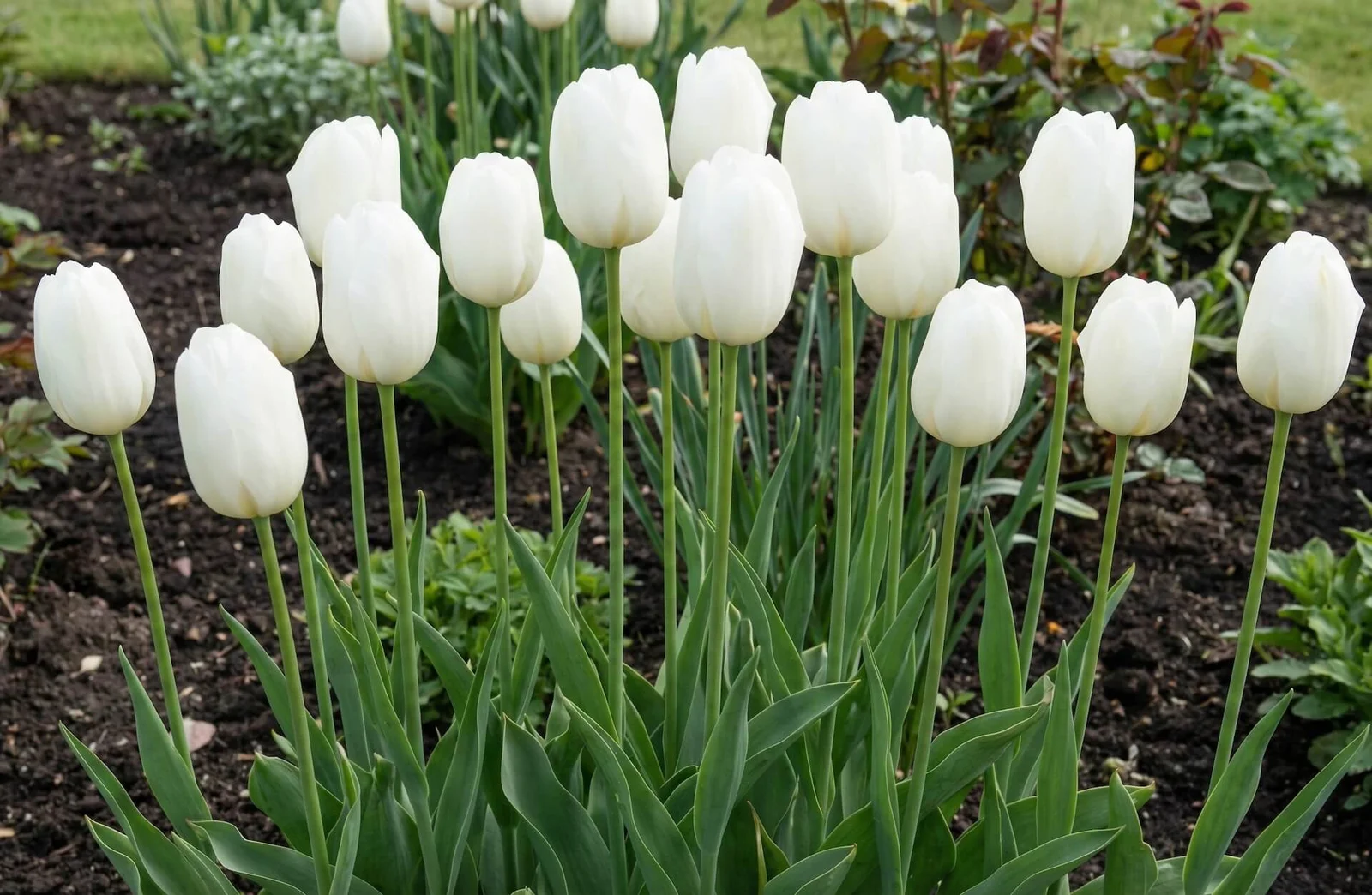 Didelis, baltas tulpės 'Maureen' žiedas