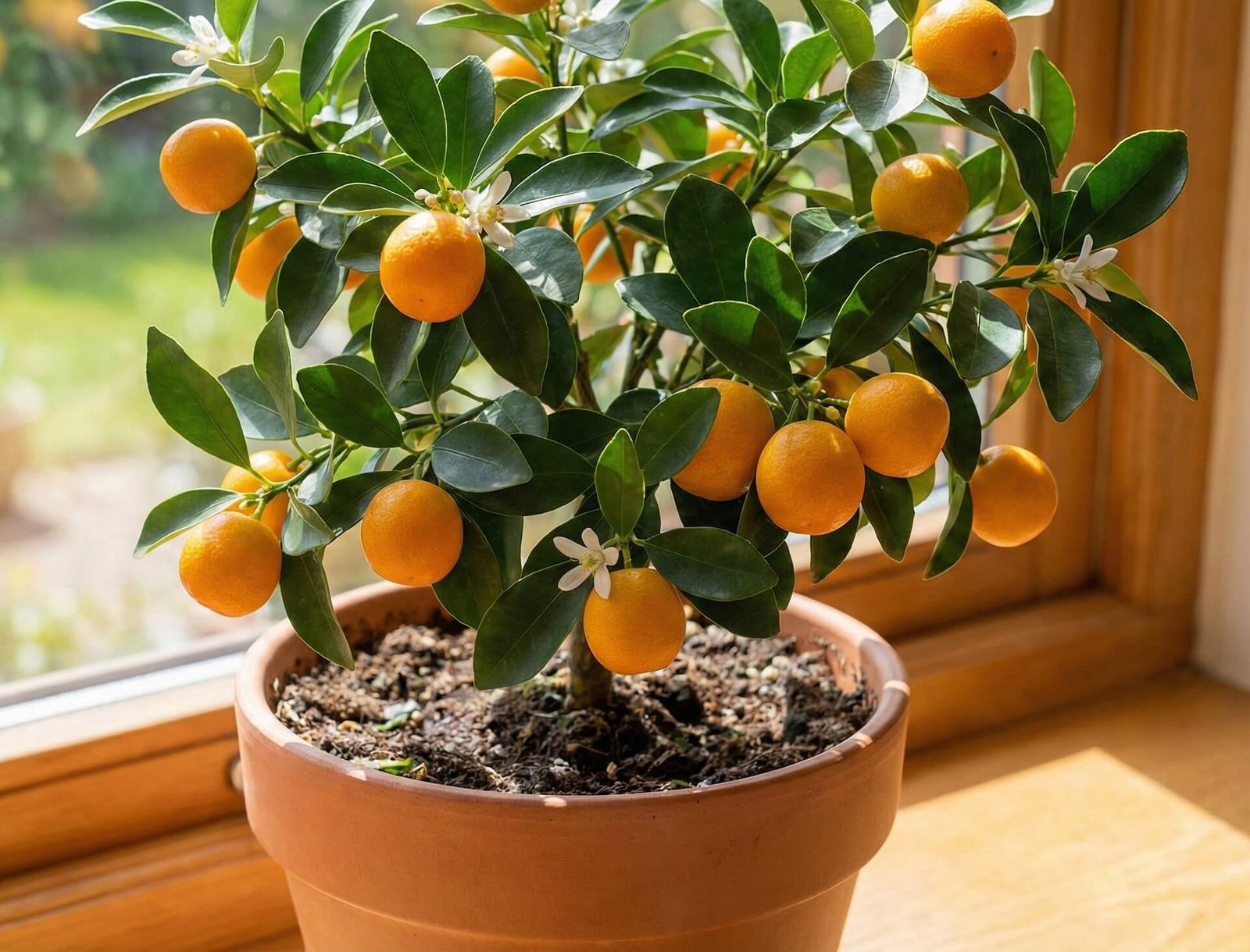 Oranžiniai kinkano vaisiai ant šakelės