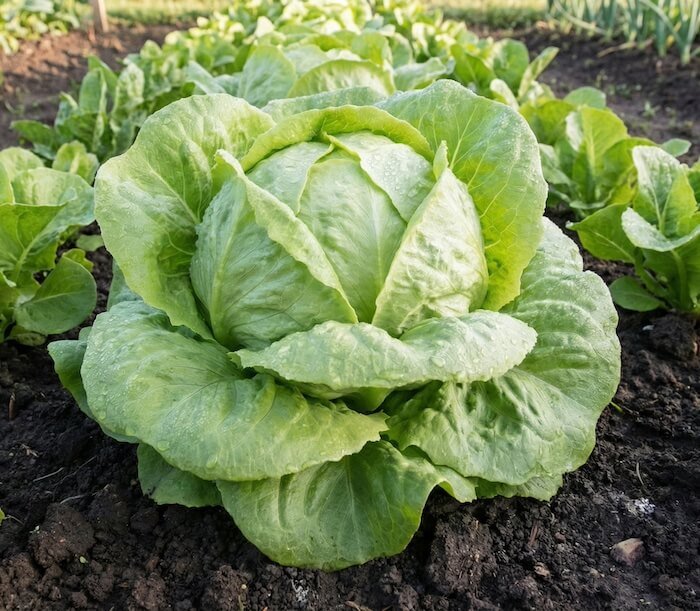 Standi, žalia 'Great Lakes' salotų gūžė