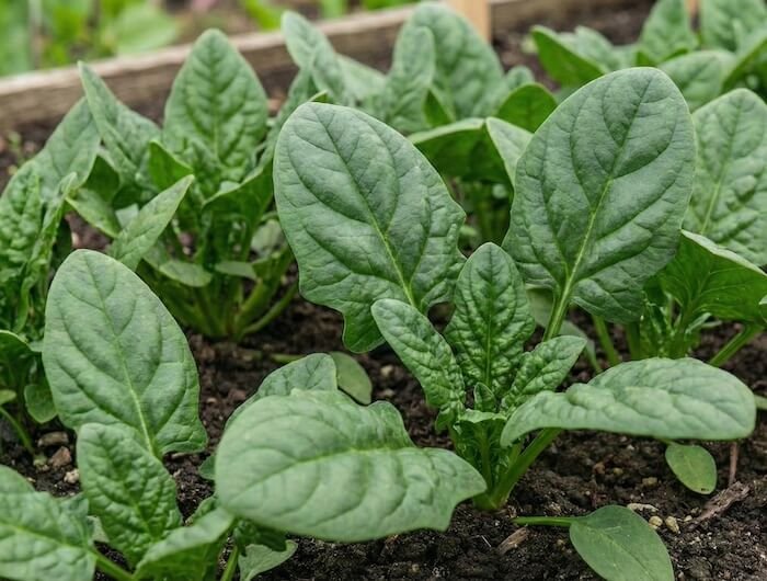 Švieži, žali špinatų lapai