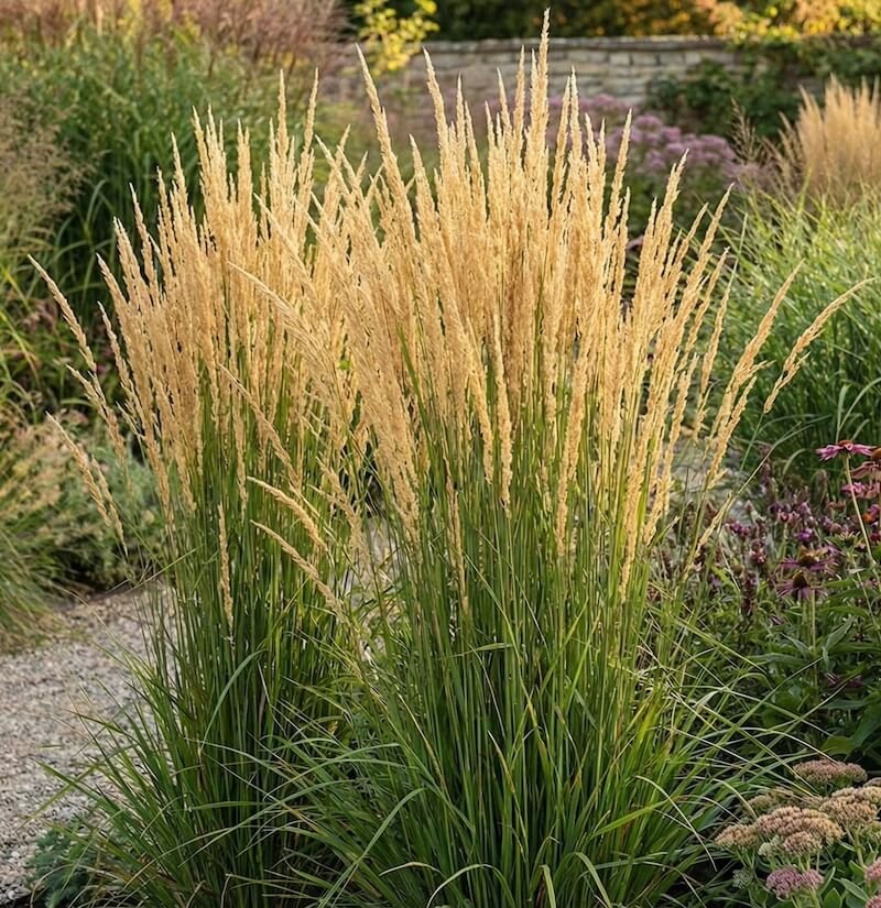 Aukštas, status lendrūno 'Karl Foerster' keras su varpomis