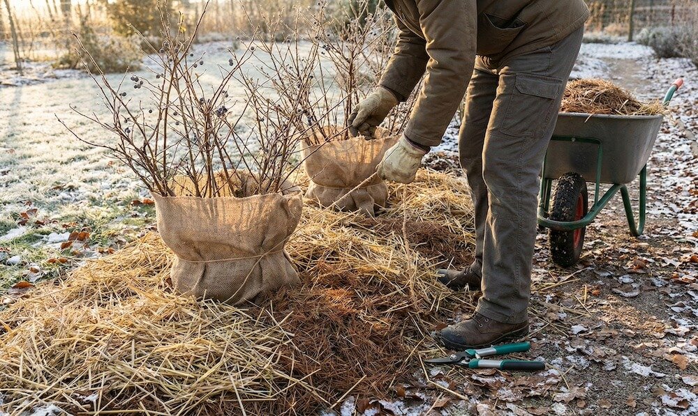 Šilauogių paruošimas žiemai, laistymas, mulčiavimas ir klaidos