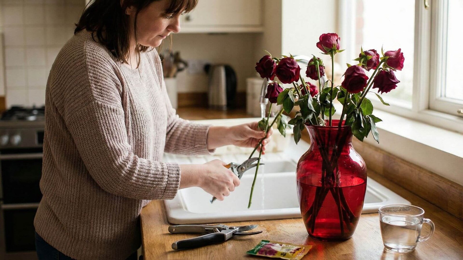 Nuskintos rožės, kaip atgaivinti ir ilgiau išlaikyti?