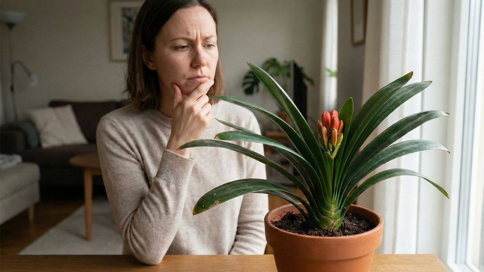 Klivija (Clivia miniata) žiedstiebis įstrigo, ką daryti?
