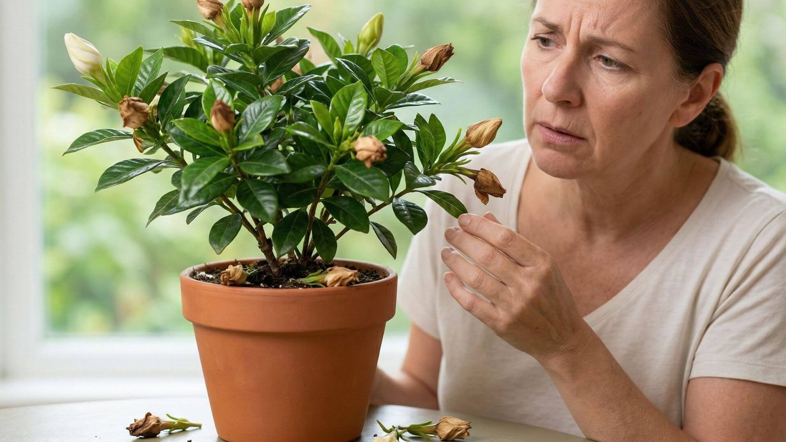 Gardenija, krenta pumpurai, ką daryti?