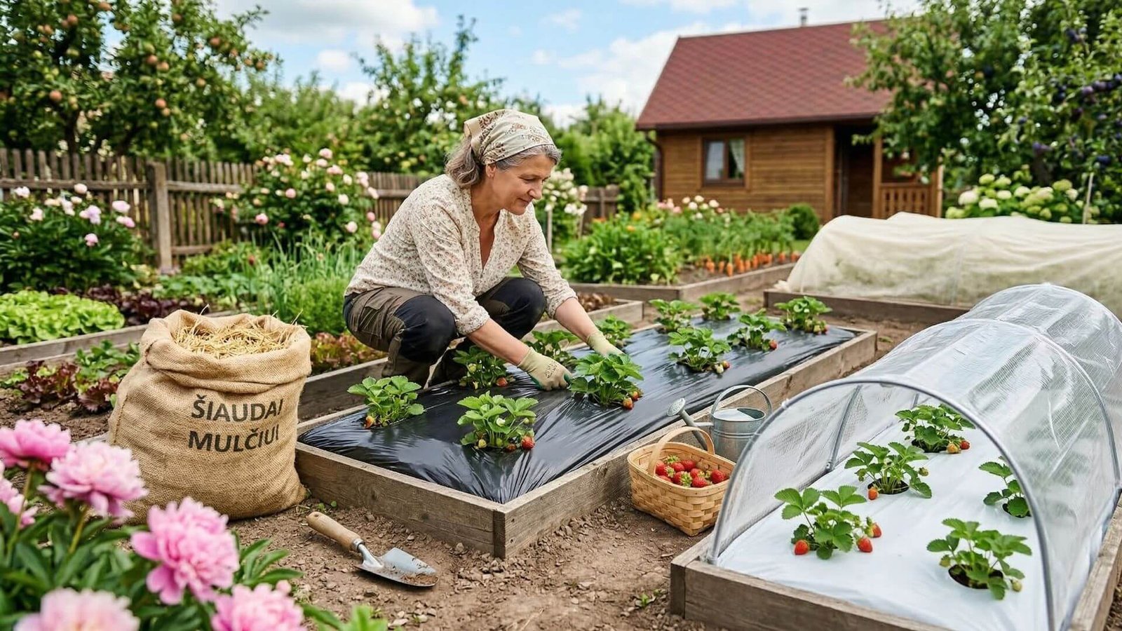 Braškių mulčiavimas, sprendimai jūsų derliui