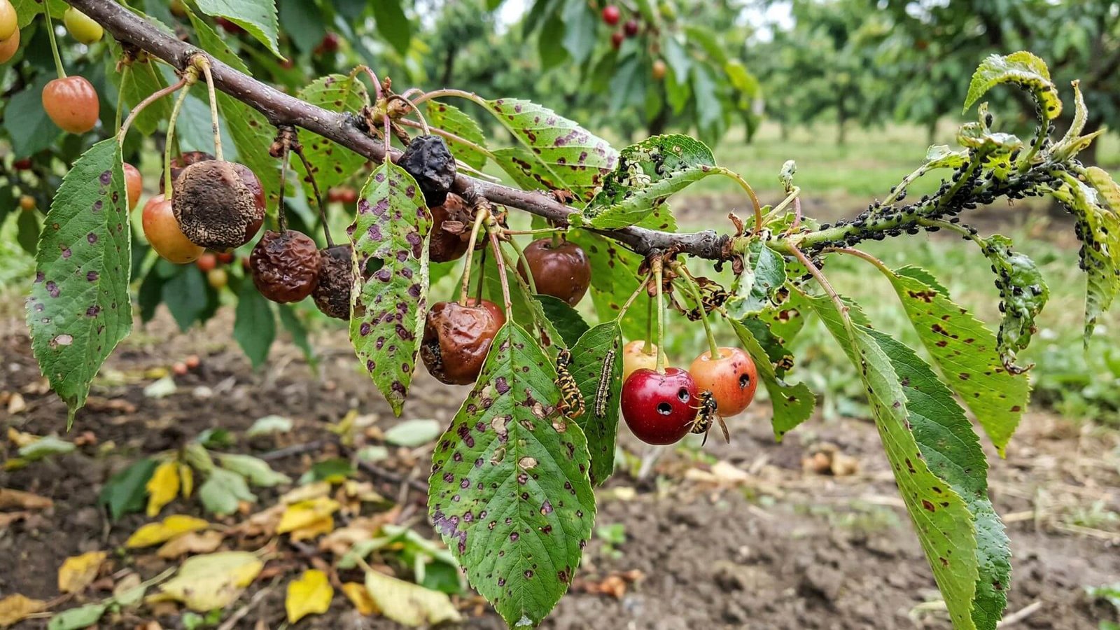 Vyšnių ligos ir kenkėjai, atpažinimas, ką daryti?